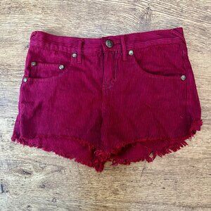 Free People Black and Red Striped Shorts